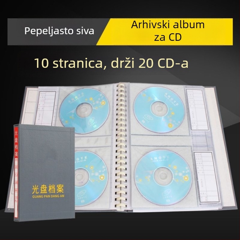 Sivi foto arhivski album za veličine 5, 6, 7 i 9 inča – inženjerska kutija za pohranu CD-a, nacionalni standard
