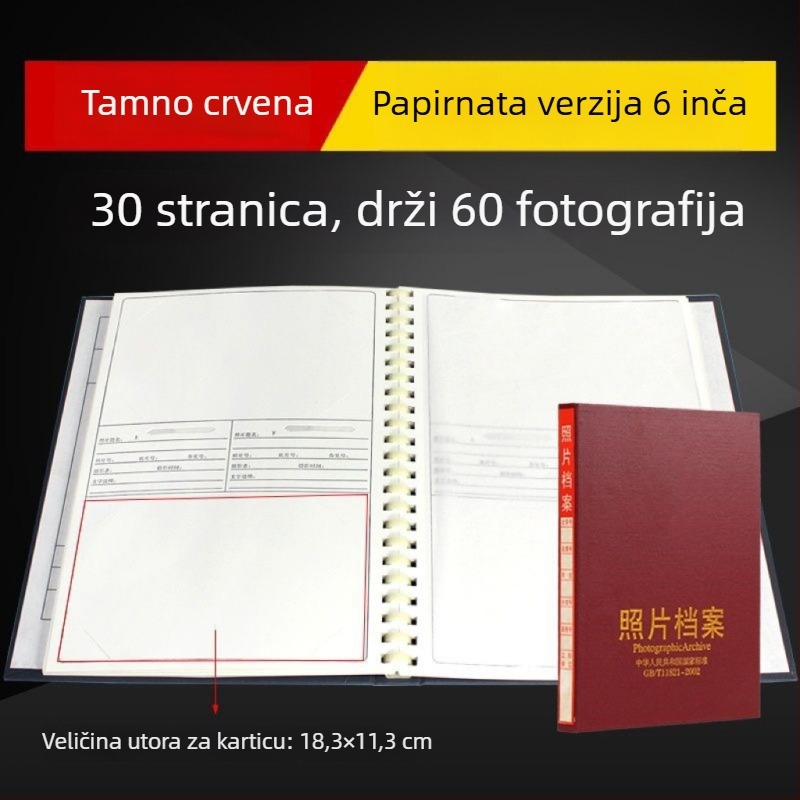 Sivi foto arhivski album za veličine 5, 6, 7 i 9 inča – inženjerska kutija za pohranu CD-a, nacionalni standard