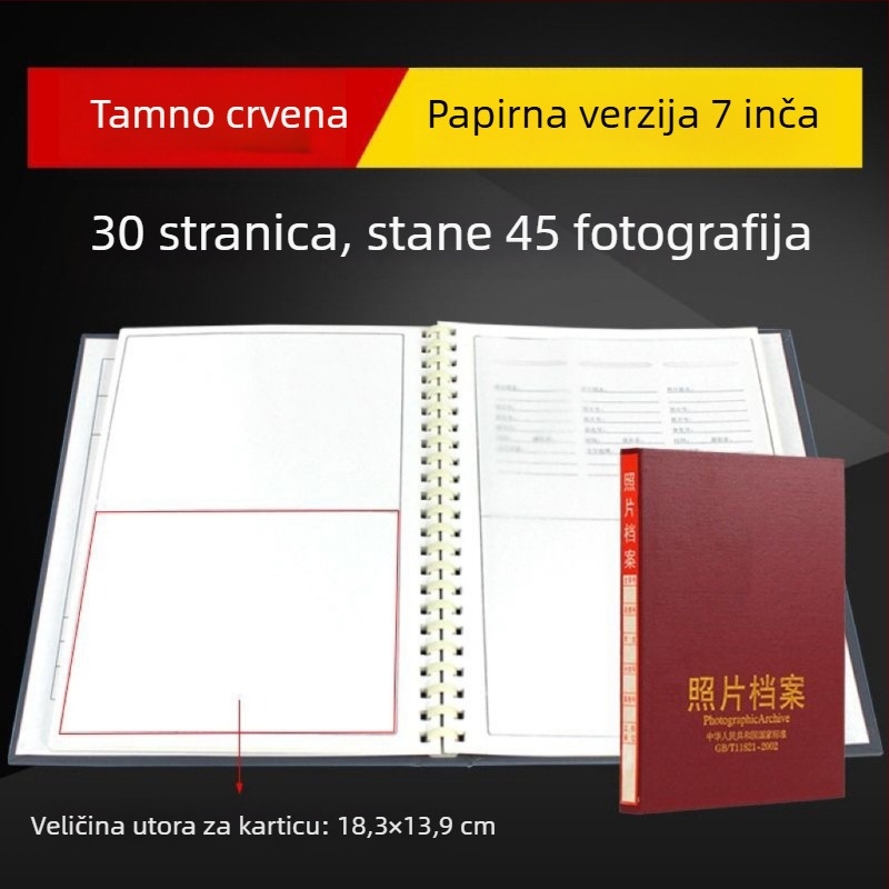 Sivi foto arhivski album za veličine 5, 6, 7 i 9 inča – inženjerska kutija za pohranu CD-a, nacionalni standard