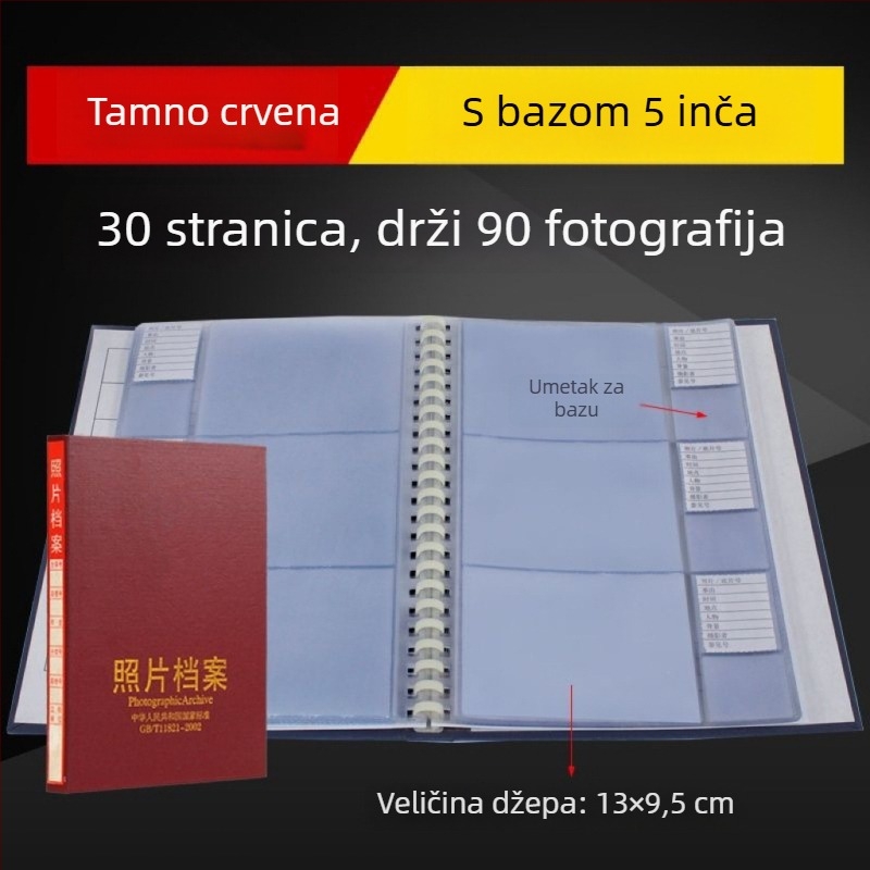Sivi foto arhivski album za veličine 5, 6, 7 i 9 inča – inženjerska kutija za pohranu CD-a, nacionalni standard