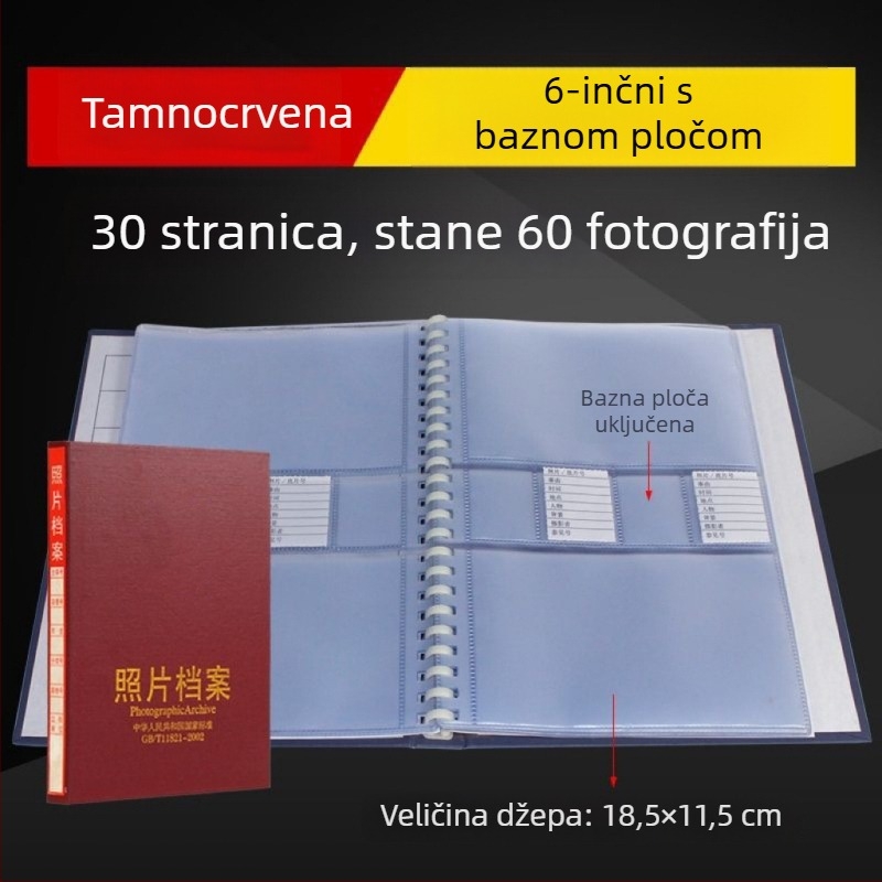 Sivi foto arhivski album za veličine 5, 6, 7 i 9 inča – inženjerska kutija za pohranu CD-a, nacionalni standard