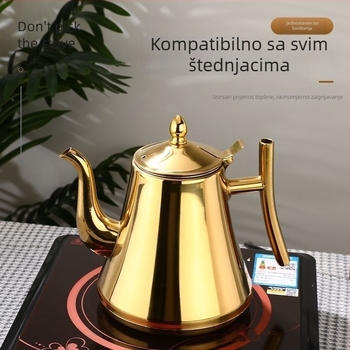 Čajnik od nehrđajućeg čelika s filtrom za restorane i hotele, kompatibilan s indukcijom, kućni čajnik za pripremu čaja, čajnik za cvjetni čaj