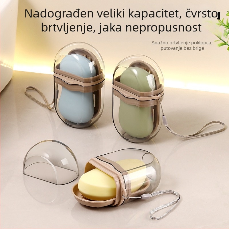 Putna kutija za sapun s poklopcem, lagan luksuzni dizajn, kompaktno skladište sapuna s odvodom