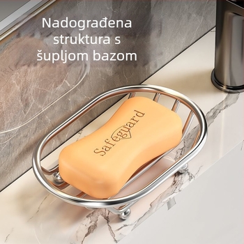 Novo držač sapuna od nehrđajućeg čelika za kupaonicu s odvodom, perforirani dizajn, stolni regaľ za pohranu, posuda za sapun