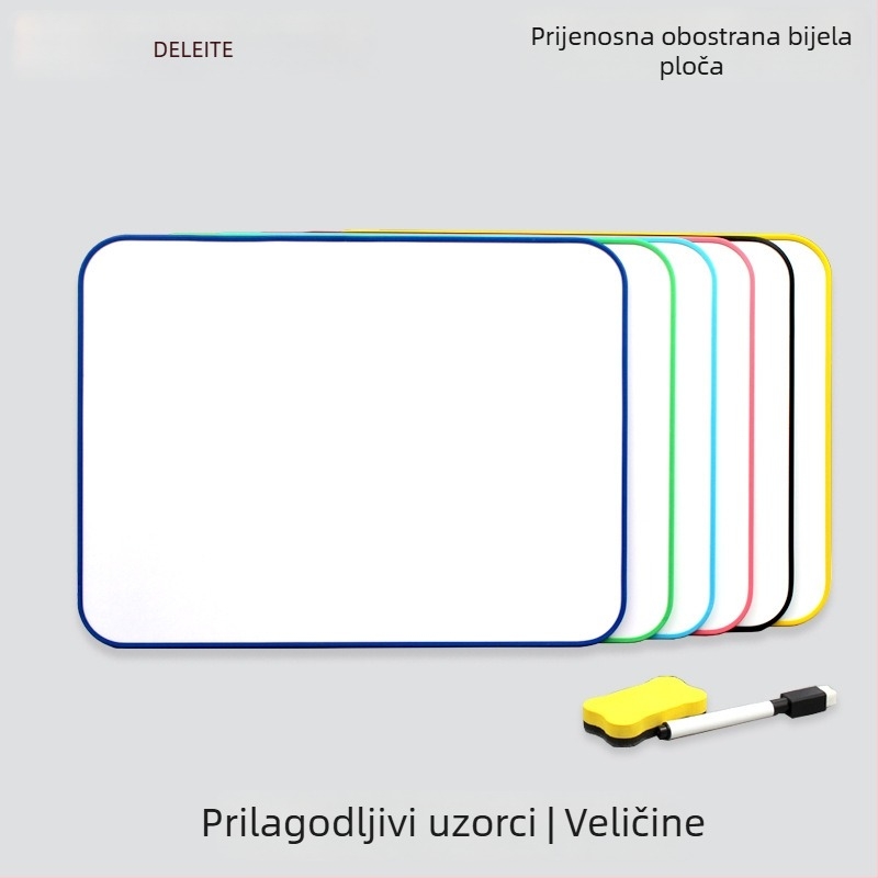 Mini dvostrana drvena bijela ploča za pisanje, prijenosna ploča za crtanje za djecu