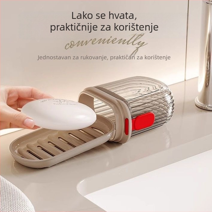 Putna kutija za sapun s poklopcem i odvodom, plastična posuda za pohranu sapuna