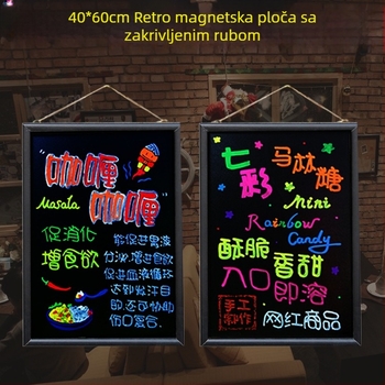 Vintage magnetska viseća ploča, vertikalna za nastavu i crtanje, za kafić i restoran s jelovnikom i bilješkama, 40×60 cm