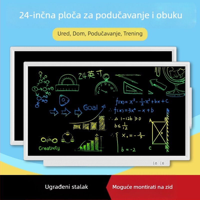 24-inčna stolna nastavna ploča za kućnu i školsku upotrebu, velika crna ploča za pisanje i LCD ploča za pisanje