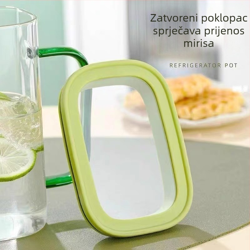 Set staklene posude za vodu od borosilikatnog stakla, velik kapacitet, otporan na visoke temperature, uključuje čajnik i šalice za čaj i vodu
