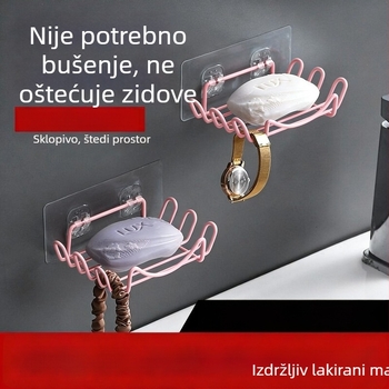 Držač sapuna od nehrđajućeg čelika bez bušenja, s odvodom za kupaonicu