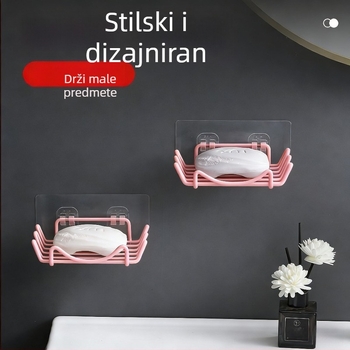 Držač sapuna od nehrđajućeg čelika bez bušenja, s odvodom za kupaonicu