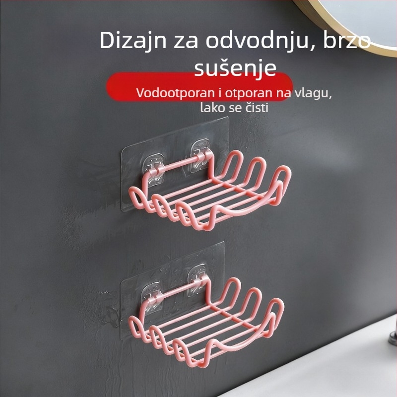 Držač sapuna od nehrđajućeg čelika bez bušenja, s odvodom za kupaonicu