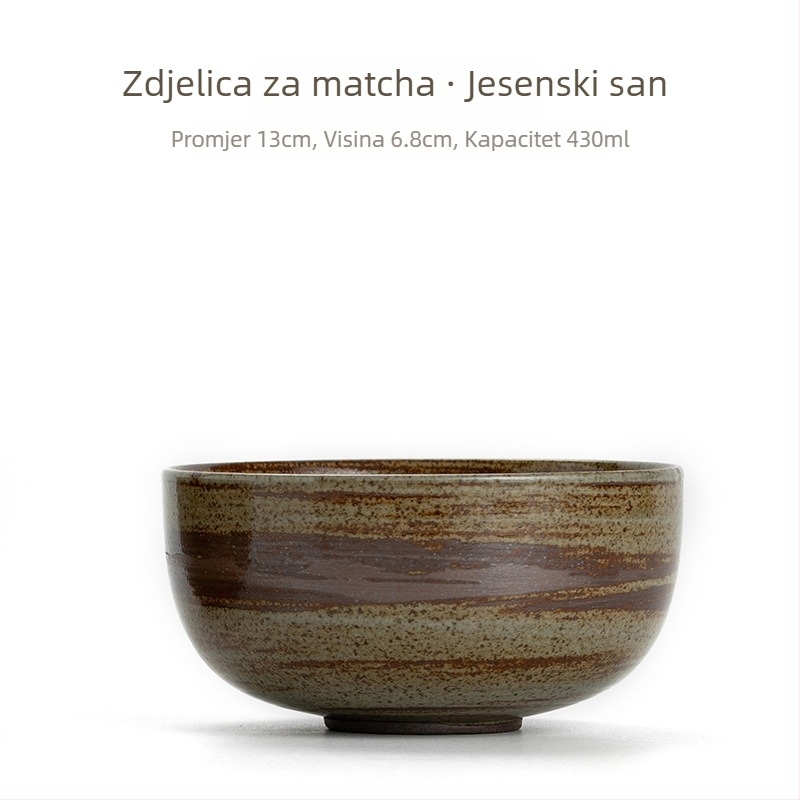 Nova japanska stil ručno izrađena retro zdjela za matcha, keramička zdjela za ceremoniju čaja, nadahnuta dinastijom Song