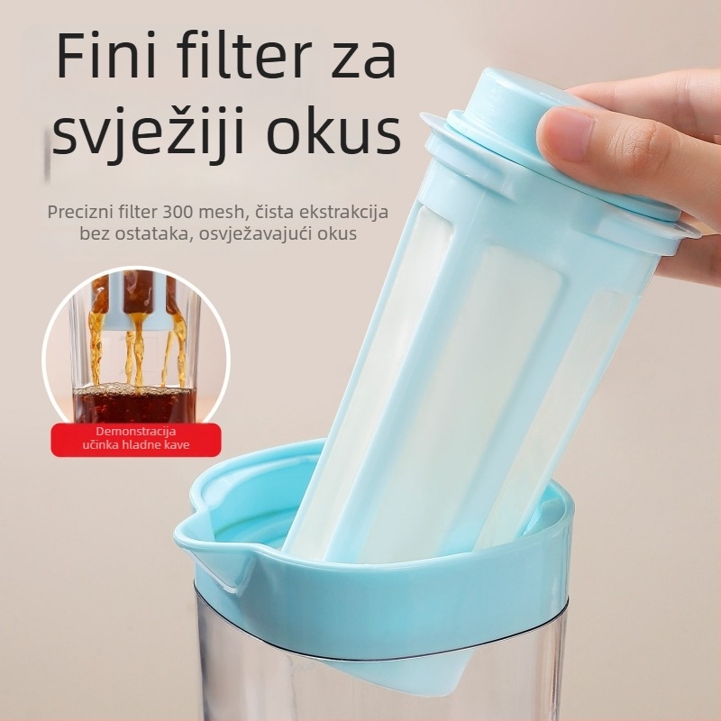 Kantica vode s filtrom i poklopcem, prehrambene kvalitete, veliki kapacitet za hladno maceriranje čaja, otporna na visoke temperature.