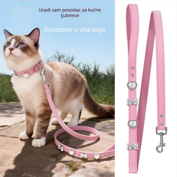 Set uzice i ovratnika za pse srednje i velike veličine, pogodan za corgi i manje pasmine, poliester.