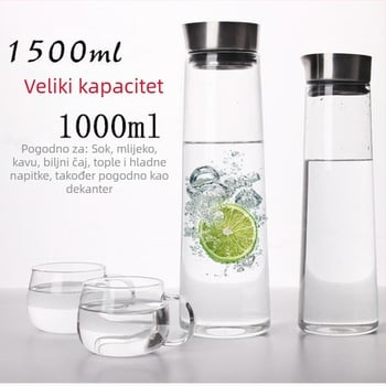 Kanvica za hladnu vodu od borosilikatnog stakla, kućna upotreba, prozirna, velik kapacitet