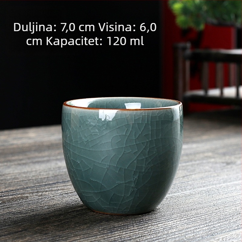 Jednopoharna keramička šalica za čaj s premazom peći, retro osobna šalica za čaj, mala čašica za vino za kućnu uporabu