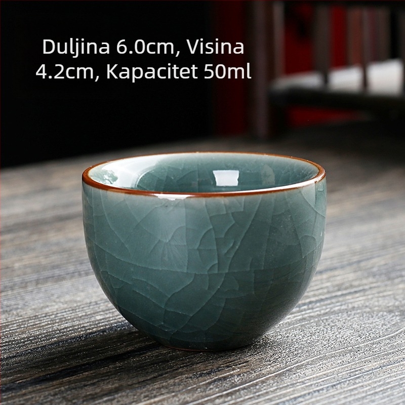 Jednopoharna keramička šalica za čaj s premazom peći, retro osobna šalica za čaj, mala čašica za vino za kućnu uporabu