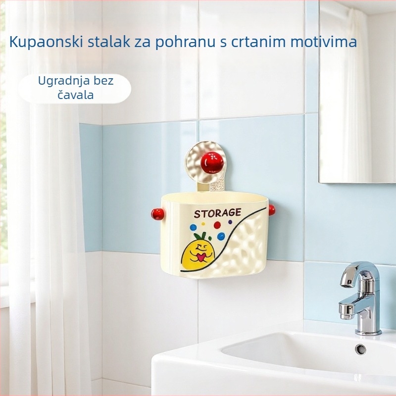 Kupaonski zidni organizator sa usisnom čašom, bez bušenja, štedi prostor