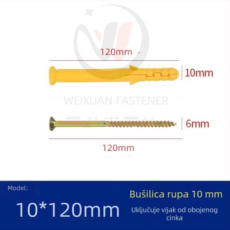 Set plastičnih ekspanzijskih vijaka, čepova i cijevi M6/M8/M10