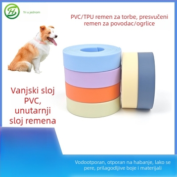 PVC obložena web traka, jednobojna mat silikon vodilica za kućne ljubimce, matni ogrlica, TPU kaiš za prtljagu i ruksak