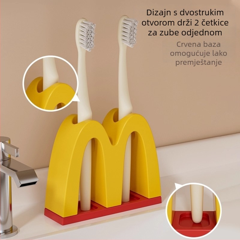 Držač četkica za zube s UV sterilizacijom, bez bušenja, kupaonica, prostor za pastu i dvije četkice