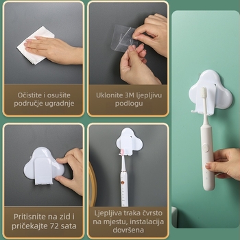 Držač četkice za zube u oblaku, bez bušenja, držač za električnu četkicu s držačem za čašu, kreativni organizator