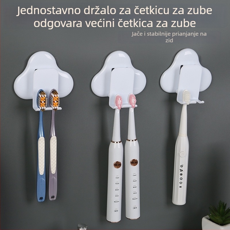 Držač četkice za zube u oblaku, bez bušenja, držač za električnu četkicu s držačem za čašu, kreativni organizator
