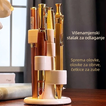 Okretni organizator za kozmetiku i kupaonicu, držač za četkice za zube i olovke – elegantan minimalistički dizajn