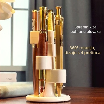 Okretni organizator za kozmetiku i kupaonicu, držač za četkice za zube i olovke – elegantan minimalistički dizajn