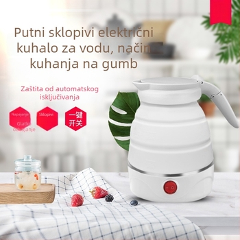 Prijenosni sklopivi silikon električni čajnik za putovanja, 0,6 L, automatsko isključivanje