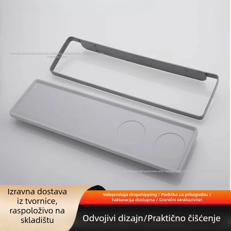 Keramički držač za četkice za zube s perforiranim spremnikom za kupaonu, jednoradni dizajn