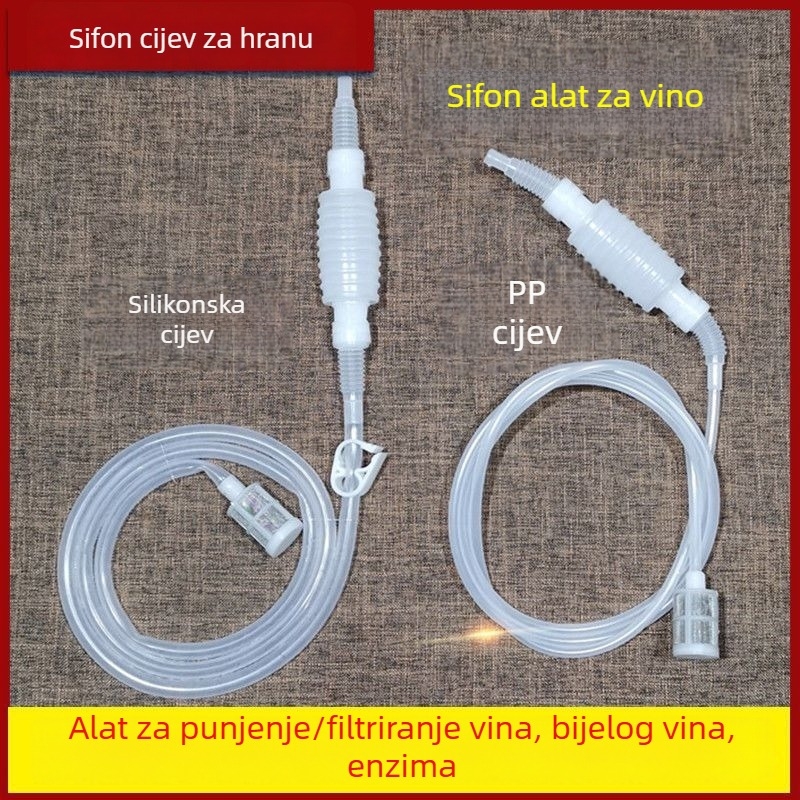 Poluautomatski vinski sifon s filtrom za kućno vinarenje