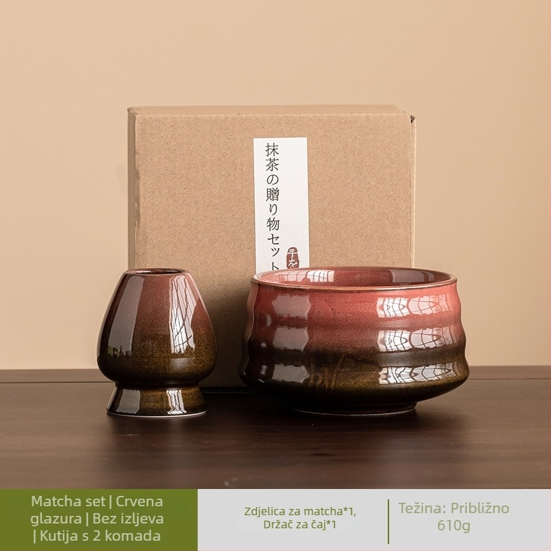 Japanski keramički set za miješanje matcha s glaziranim završetkom, sedmeročlani set čaja za pripremu jutarnjeg latte