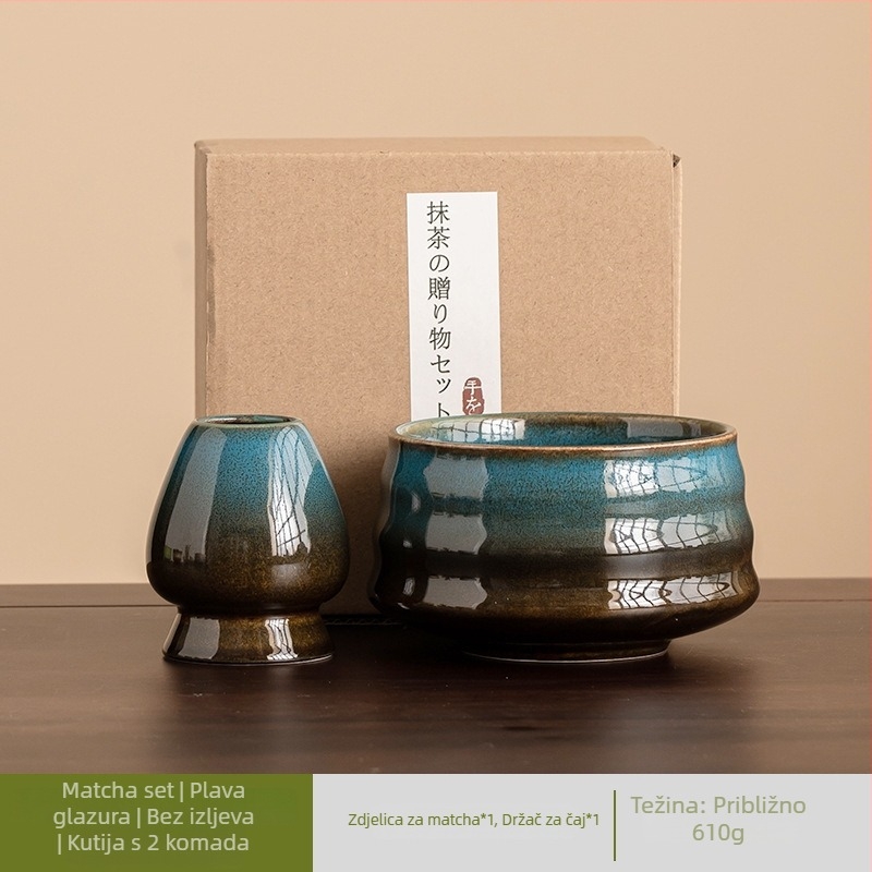 Japanski keramički set za miješanje matcha s glaziranim završetkom, sedmeročlani set čaja za pripremu jutarnjeg latte