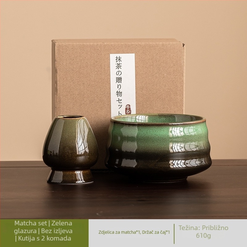 Japanski keramički set za miješanje matcha s glaziranim završetkom, sedmeročlani set čaja za pripremu jutarnjeg latte