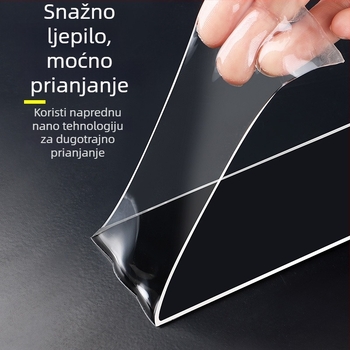 Nano dvostruka ljepiljiva traka visoke viskoznosti od akrilata, prozirna, periva, vodootporna, bez tragova