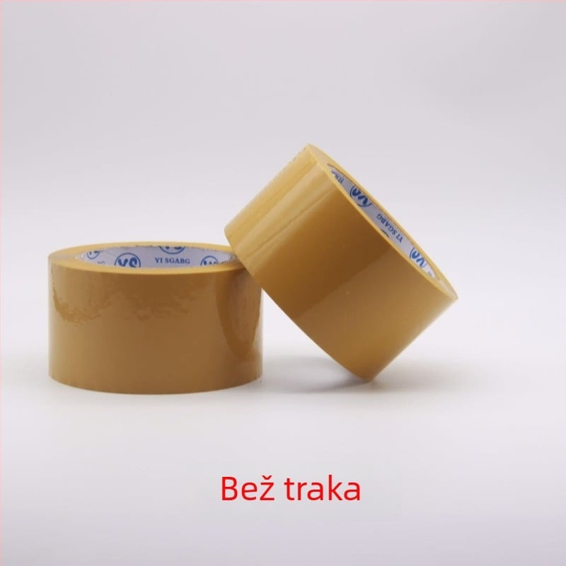 Ambalažna traka, 6 cm × 100 m, BOPP film, bež/proziran, ljepilo visoke viskoznosti