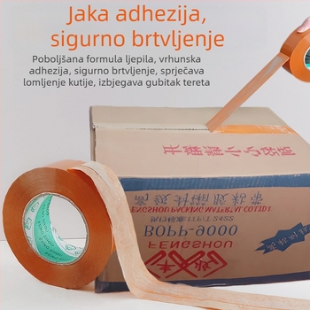 Prozirna traka za pakiranje, visoka adhezivnost i otporna na istezanje, širina 4,5 cm, duljina 90 m, debljina 52 mm, pogodna za zatvaranje kutija