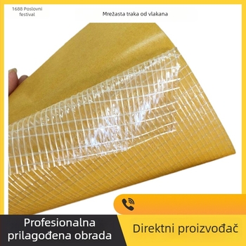Vlaknasta dvostrano ljepilo traka sa mrežom od staklene tkanine, sna i prozirna za spajanje tepiha, bez ostataka