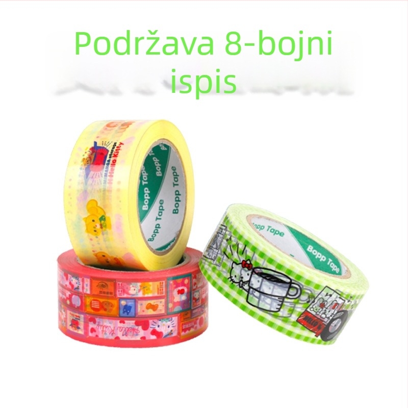 Prilagođena ambalažna traka sa simbolima sreće, višebojni tisak na prozirnom ljepilu