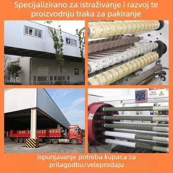 Prozirna traka za brtvljenje paketa, velika rolka s otiskom na bijeloj pozadini za pakiranje pošiljaka