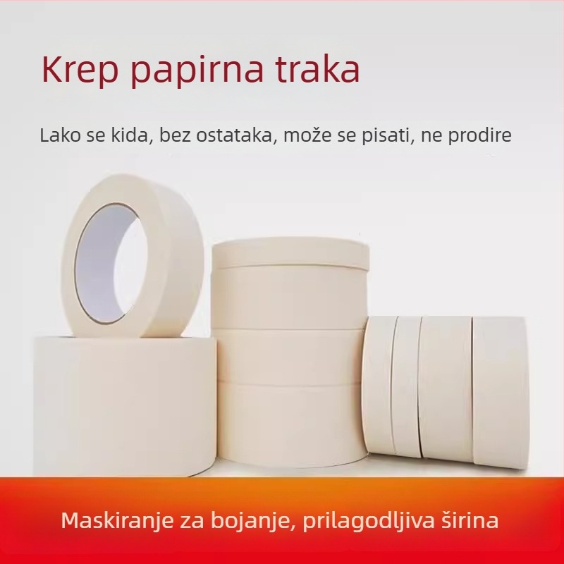 Teksturirana papirna maskirna traka za zidove, bez tragova, za umjetničke projekte i detailing automobila, lako se skida