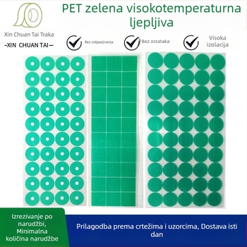 Visokotemperaturna PET zelena maskirajuća traka za prskanje boje, elektroplating i praškasto premazivanje — kružni samoljepljivi flasteri