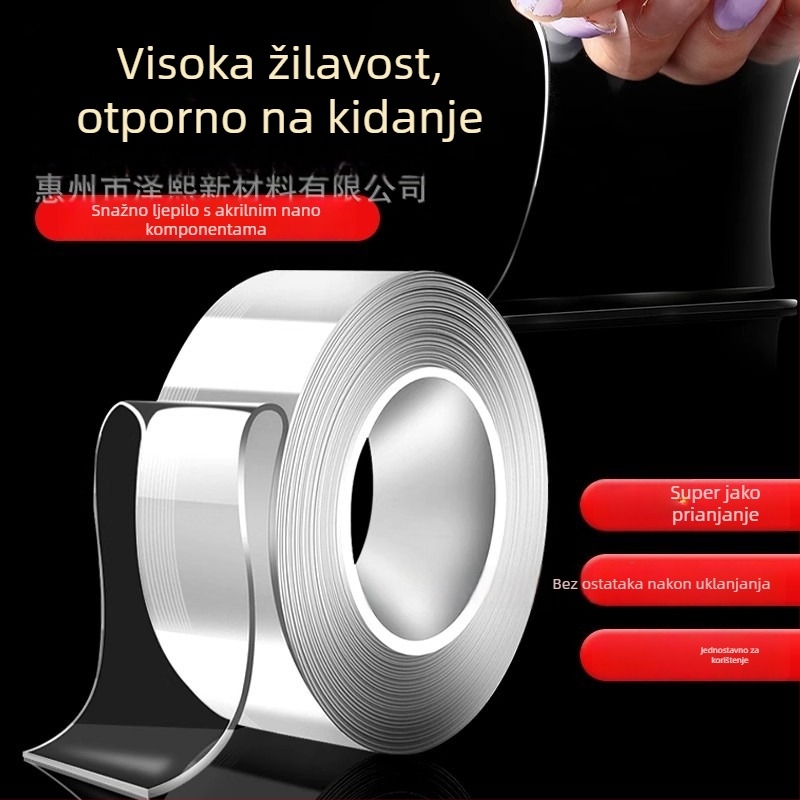 Nano dvostrana traka od prozirnog akrila, visoka viskoznost, snažna adhezija, bez ostataka