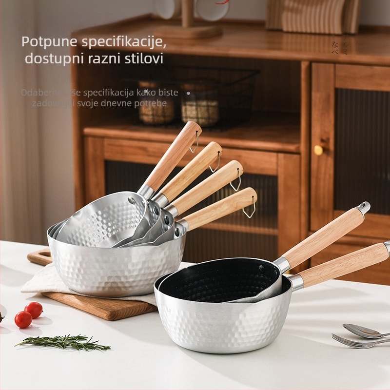 Aluminijska Yukihira posuda japanskog stila, neprijanjajući, za kuhanje rezanaca, ljutih juha, rižinih rezanaca, instant rezanaca i dječje hrane