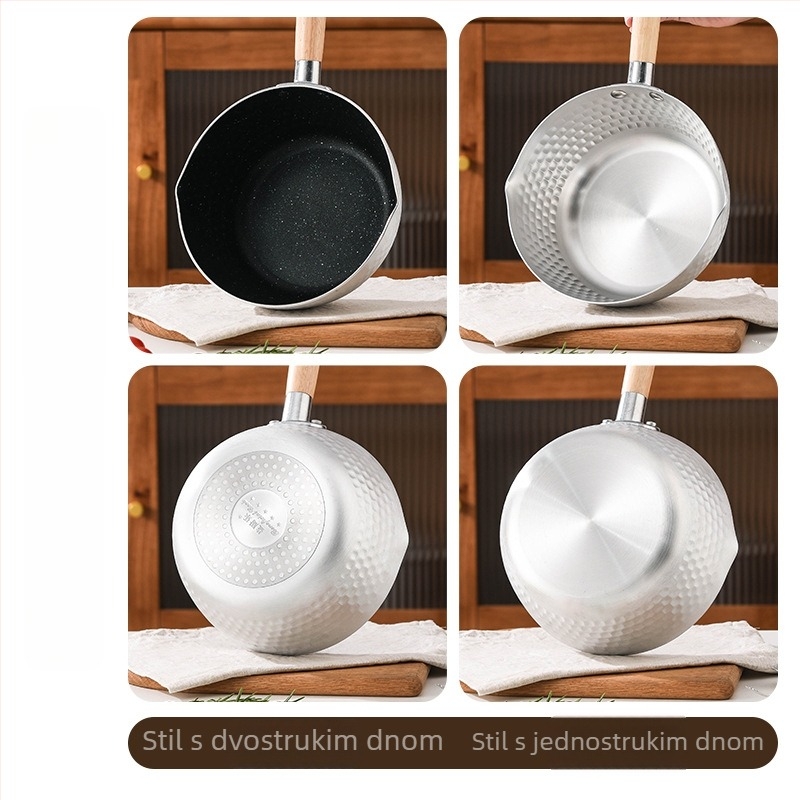 Aluminijska Yukihira posuda japanskog stila, neprijanjajući, za kuhanje rezanaca, ljutih juha, rižinih rezanaca, instant rezanaca i dječje hrane