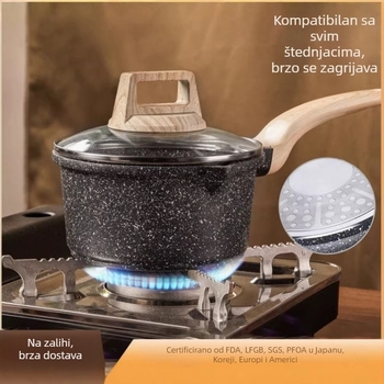 Neprijanjajući lonac za mlijeko s aluminijskom legurom i Maifan kamenom, za bebinu hranu, kompatibilan s indukcijom i plinskim štednjakom