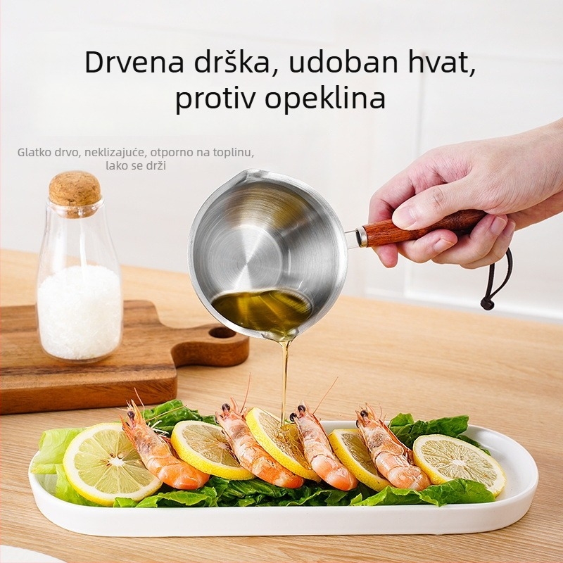 Mini lonac od nehrđajućeg čelika 304, 150 ml/200 ml, kuhinjski mali lonac za izlijevanje ulja