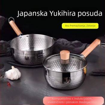 Japanski stil Yukihira lonac od nehrđajućeg čelika – za supe, kašu, rezance i mlijeko